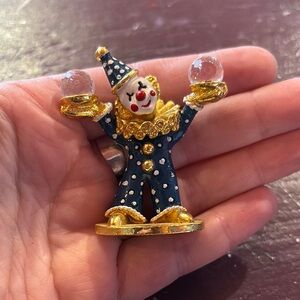 Spoontiques Pewter Clown Figurine with Gold Base